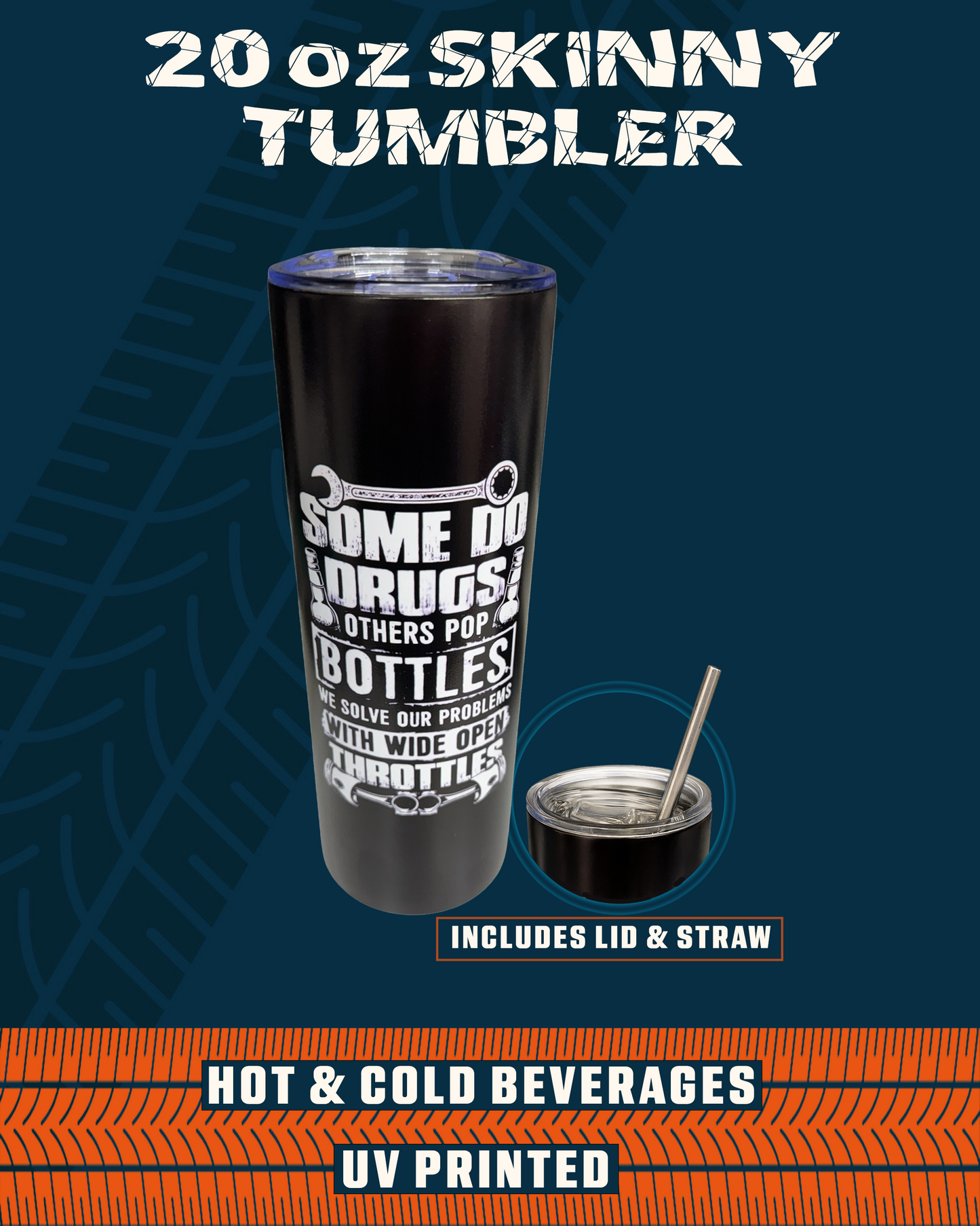 UV Printed Tumbler - Wide Open Throttles
