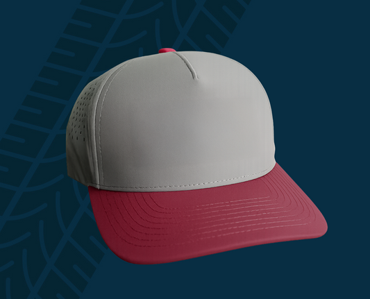 Trackside Trouble 5 Panel Hat – Charcoal/Maroon