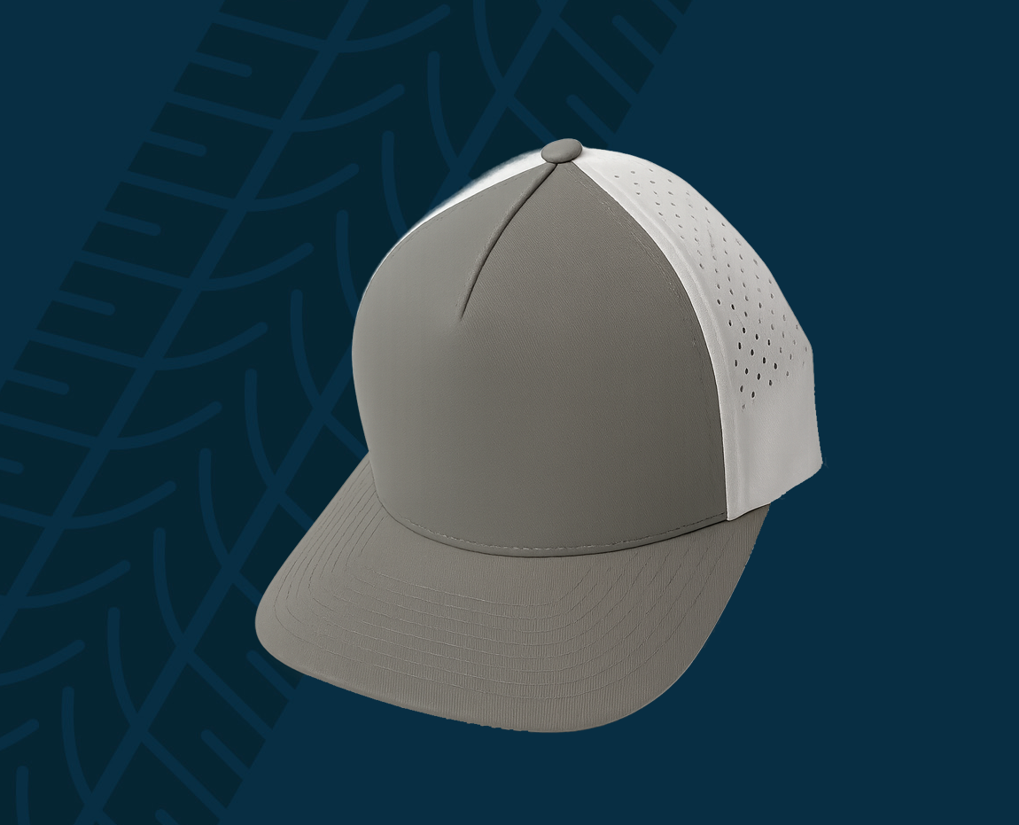 Trackside Trouble 5 Panel Hat – Charcoal/White