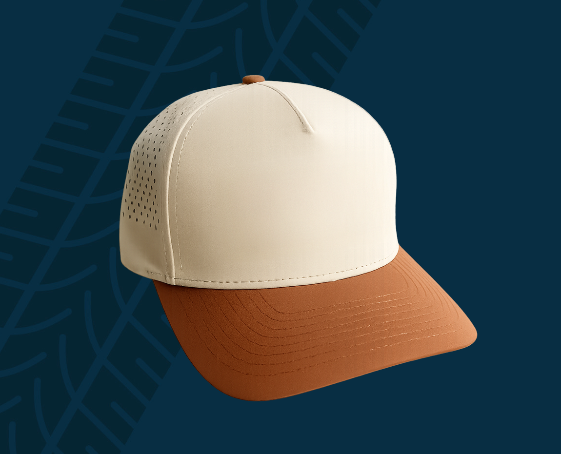 Trackside Trouble 5 Panel Hat – Sand/Walnut