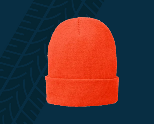 Trackside Trouble Fleece Lined Beanie – Orange