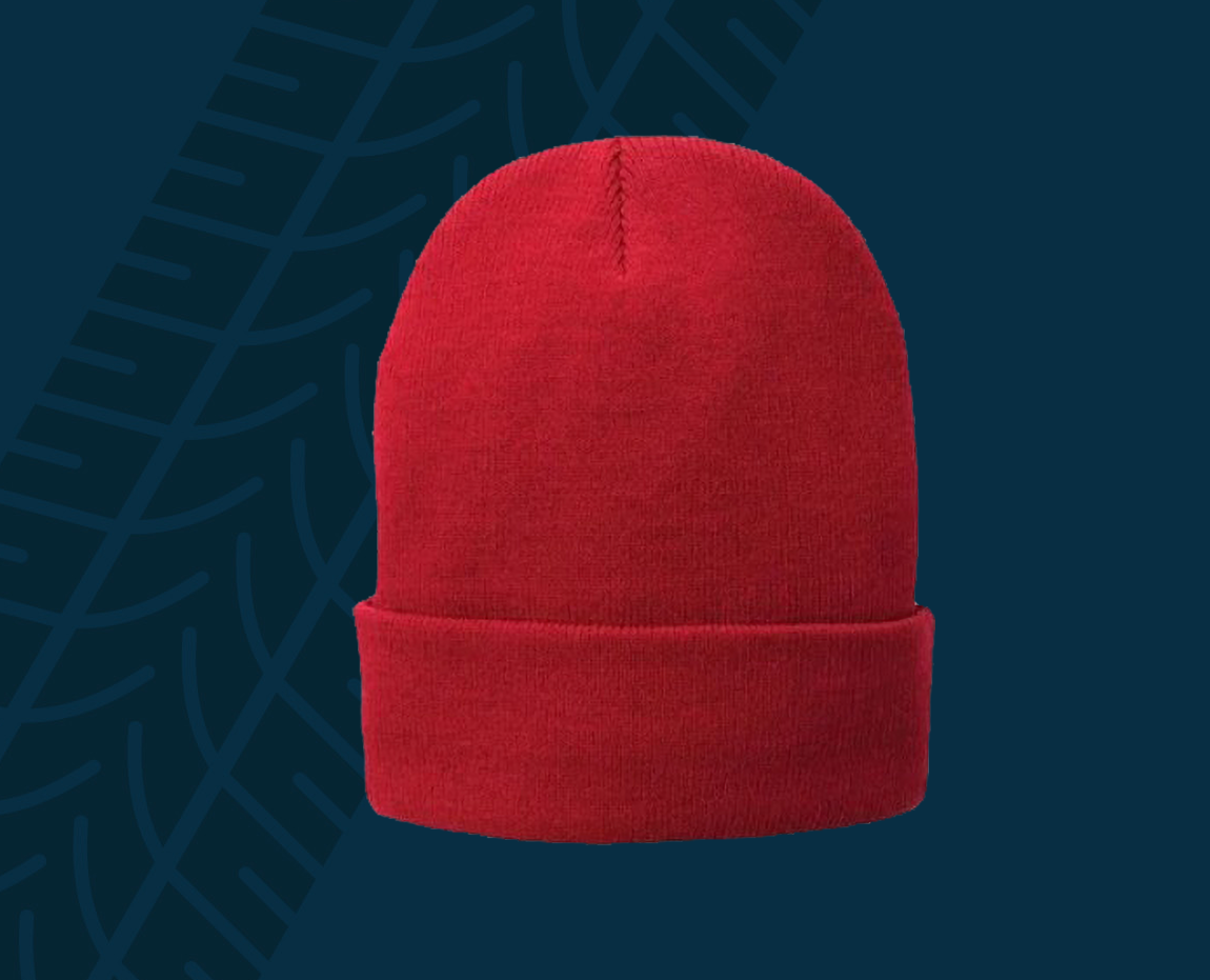 Trackside Trouble Fleece Lined Beanie – Red