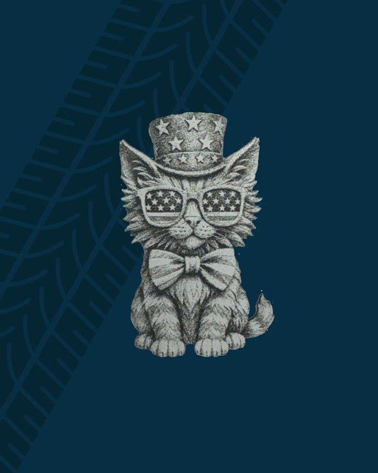 Trackside Trouble Patch - Patriotic Cat Holographic/Black