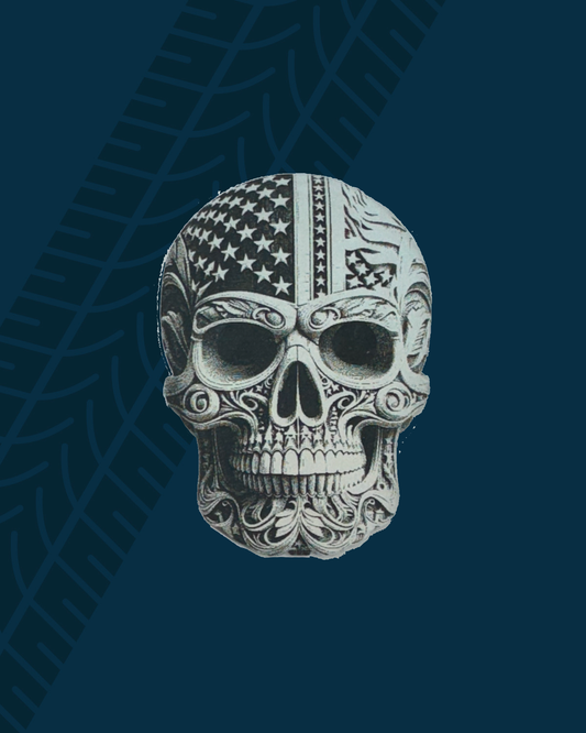 Trackside Trouble Patch - Patriotic Skull Holographic/Black