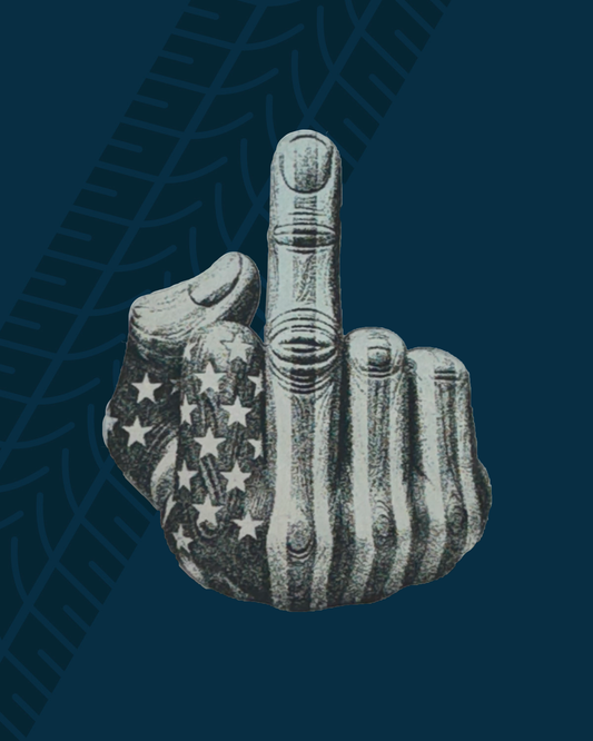 Trackside Trouble Patch - Patriotic Finger Gesture Holographic/Black