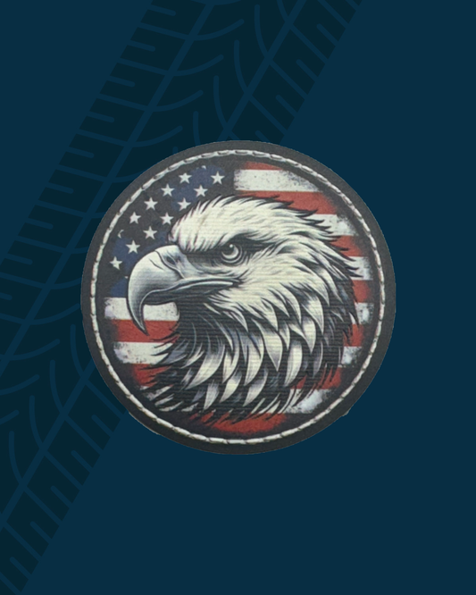 Trackside Trouble Patch - Patriotic Eagle And Flag Circle