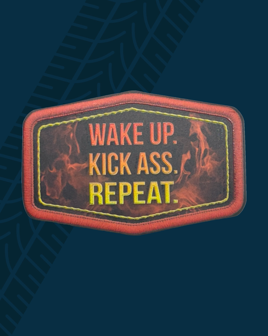Trackside Trouble Patch - Wake Up Kick Ass Repeat