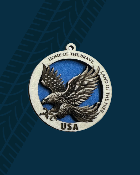 Eagle – Home of the Brave Wooden Car Air Freshener