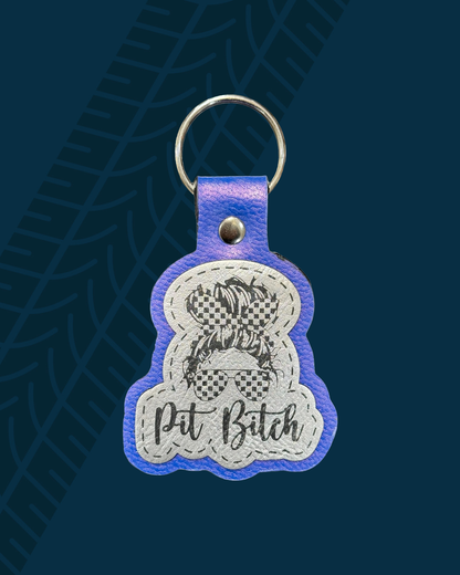 Pit Bitch Leatherette Keychain