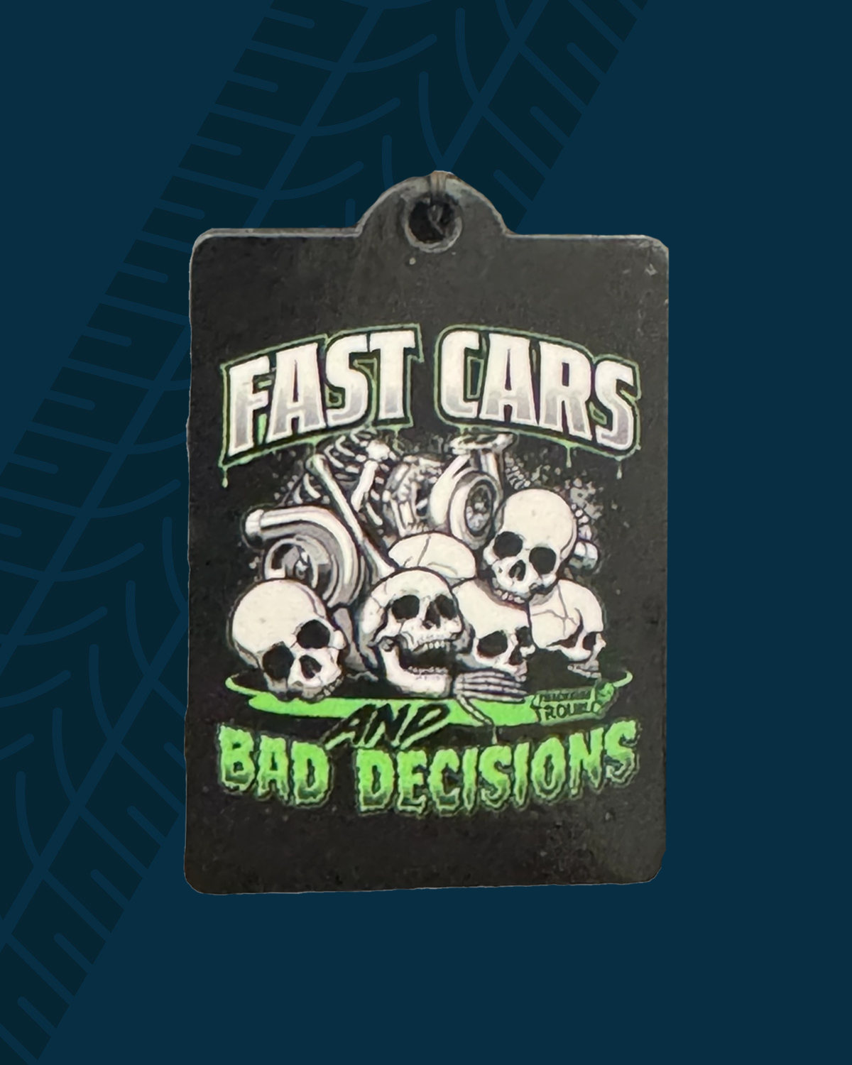 Fast Cars Bad Decisions Wooden Keychain