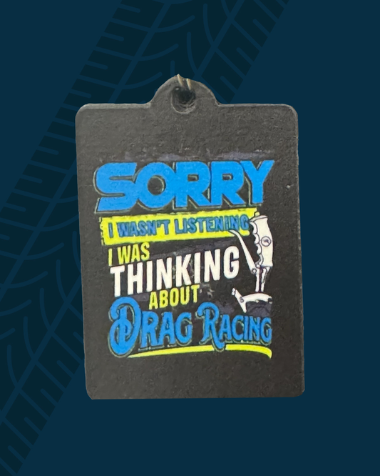 Not Listening Blue Wooden Keychain