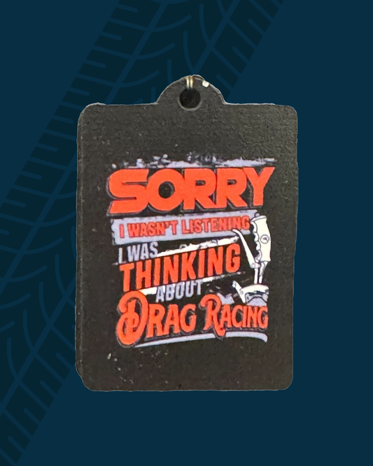 Not Listening Orange Wooden Keychain