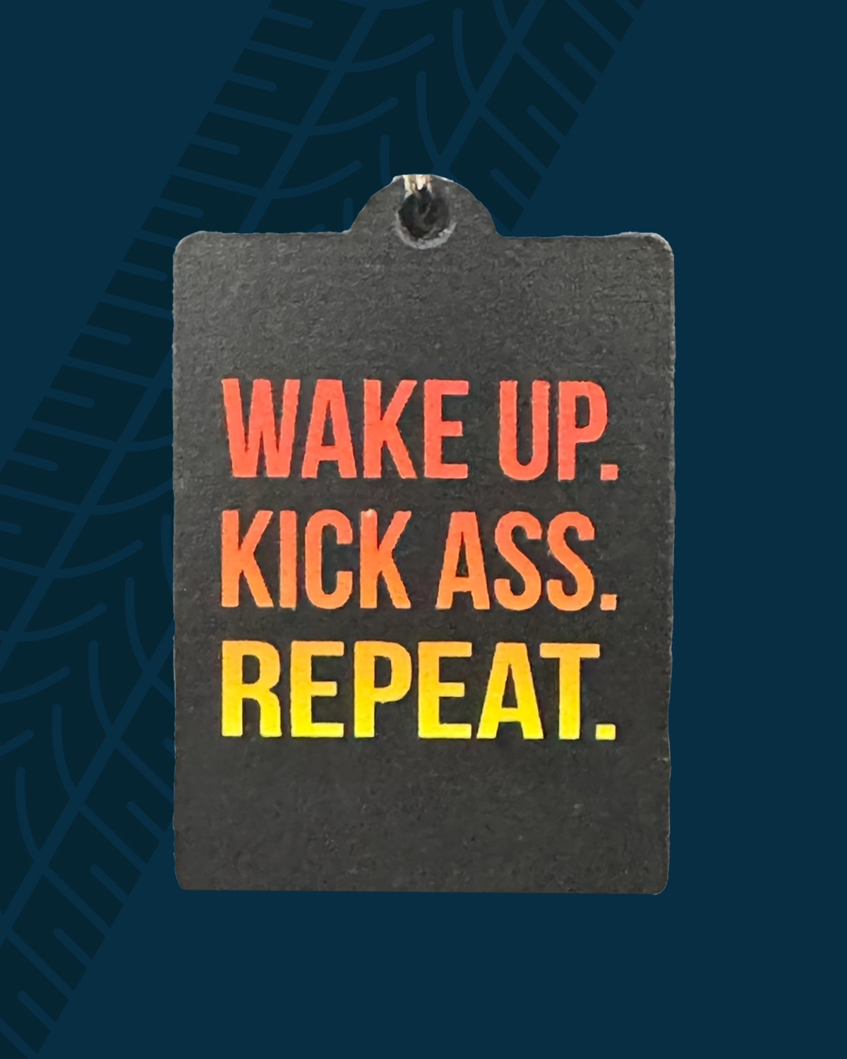 Wake Up Kick Ass Repeat Wooden Keychain