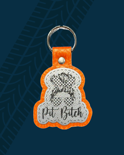Pit Bitch Leatherette Keychain