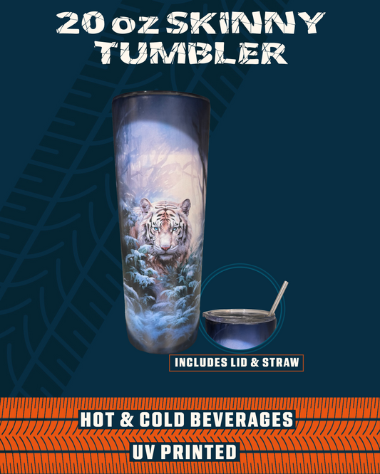 UV Printed Tumbler - Snow Tiger