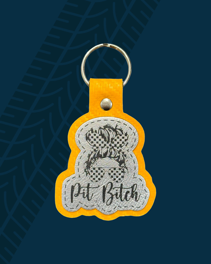 Pit Bitch Leatherette Keychain